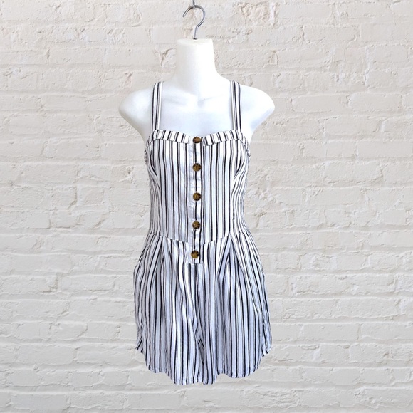 Hollister Striped Romper with Pockets Small - Picture 2 of 5